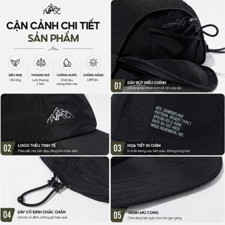 Mũ nón Wacs House  leo núi trekking hiking cắm trại dã ngoại chống nắng UV nhẹ tháng khí nhanh khô vintage thời tran
