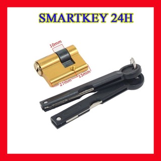 LÕI KHÓA vân tay - khóa tay gạt bằng đồng bọc nhôm dài 42mm