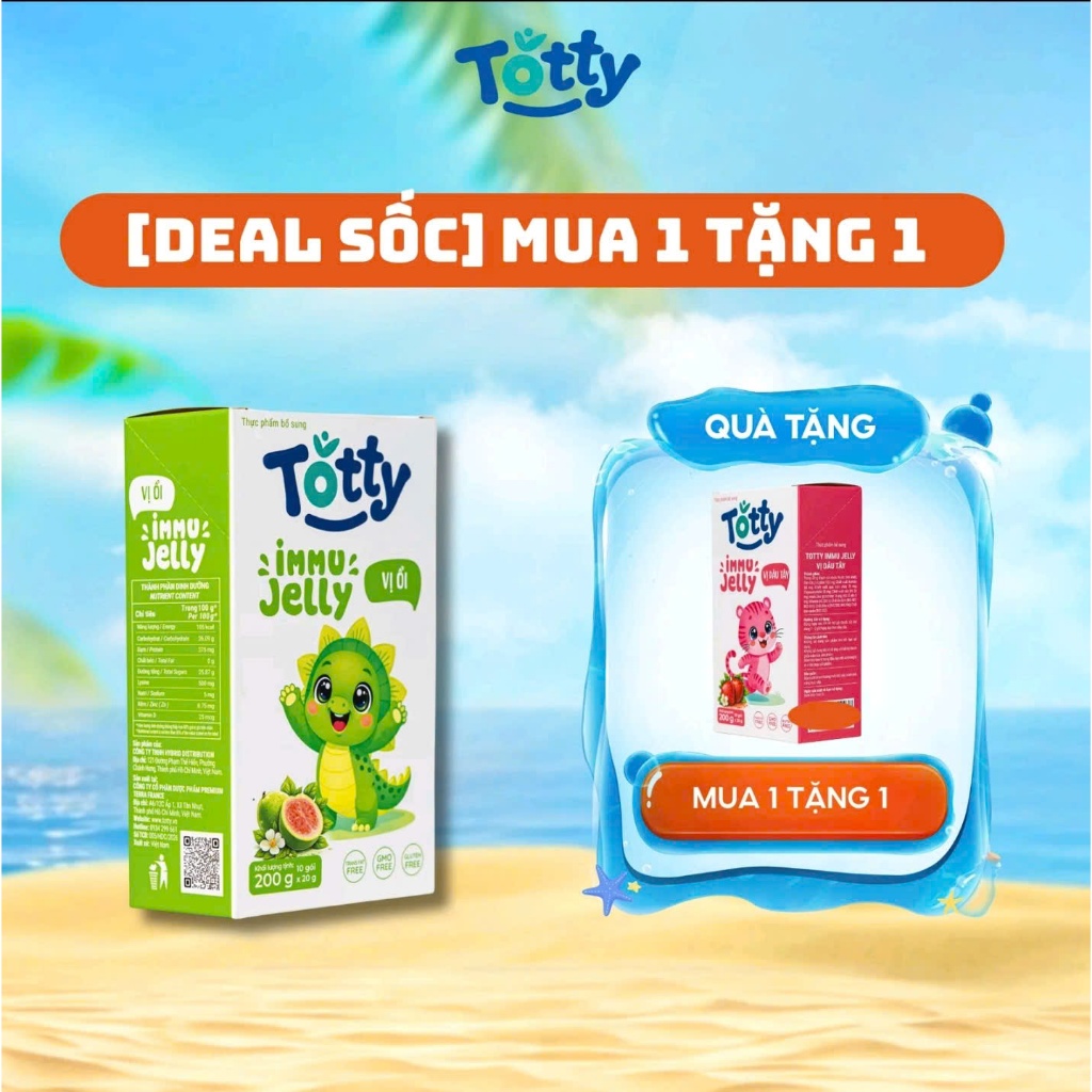 [THỰC PHẨM BỔ SUNG - MUA 1 TẶNG 1] ThạchTotty Bổ Sung L-Lysine, Kẽm, Vitamin Từ Trái Cây Đủ Vị