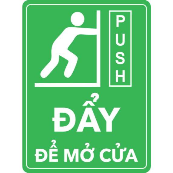 Decal Kéo Vào Đẩy Ra - Pull Push chống nước dán trang trí tường