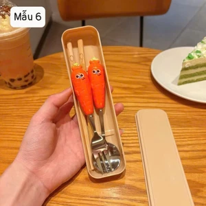 set thìa dĩa đũa hình rau củ quả ngộ nghĩnh