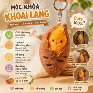 Móc Khóa Khoai Lang Nướng Dễ Thương Móc Treo Balo Túi Xách Gấu Bông Khoai Lang Mềm Mại Quà Tặng Cute