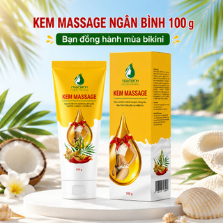 [TẶNG ĐAI & THƯỚC] Kem massage Ngân Bình 100g - Săn chắc da bụng, eo, đùi