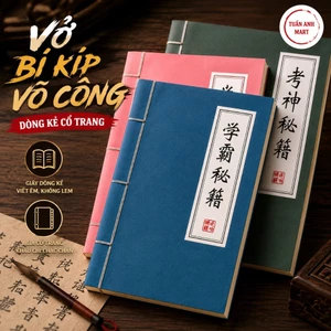 Combo 5 cuốn Vở Kiếm Hiệp bí kíp võ công, Sổ tay thư pháp cổ trang có dòng kẻ