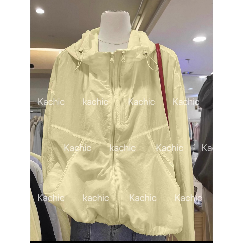 Áo Khoác Gió LỤA Dù FROM RỘNG 2 Lớp 2 Khóa Mũ Siêu Rộng Túi Chéo FROM RỘNG Chống Nắng Tia UV Cản Gió Kháng Nước Nhẹ 900