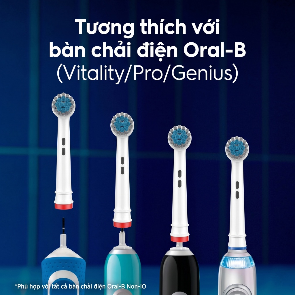 Đầu thay bàn chải điện 9pmcare Ultra Thin & Soft tương thích với Oral-B Vitality/Pro/Smart/Genius