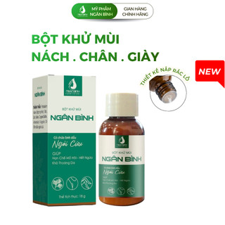 [MẪU MỚI NẮP RẮC] Bột Khử Mùi Hôi Nách Ngân Bình 18g - Chiết Xuất Ngải Cứu Giúp Khô Thoáng Da