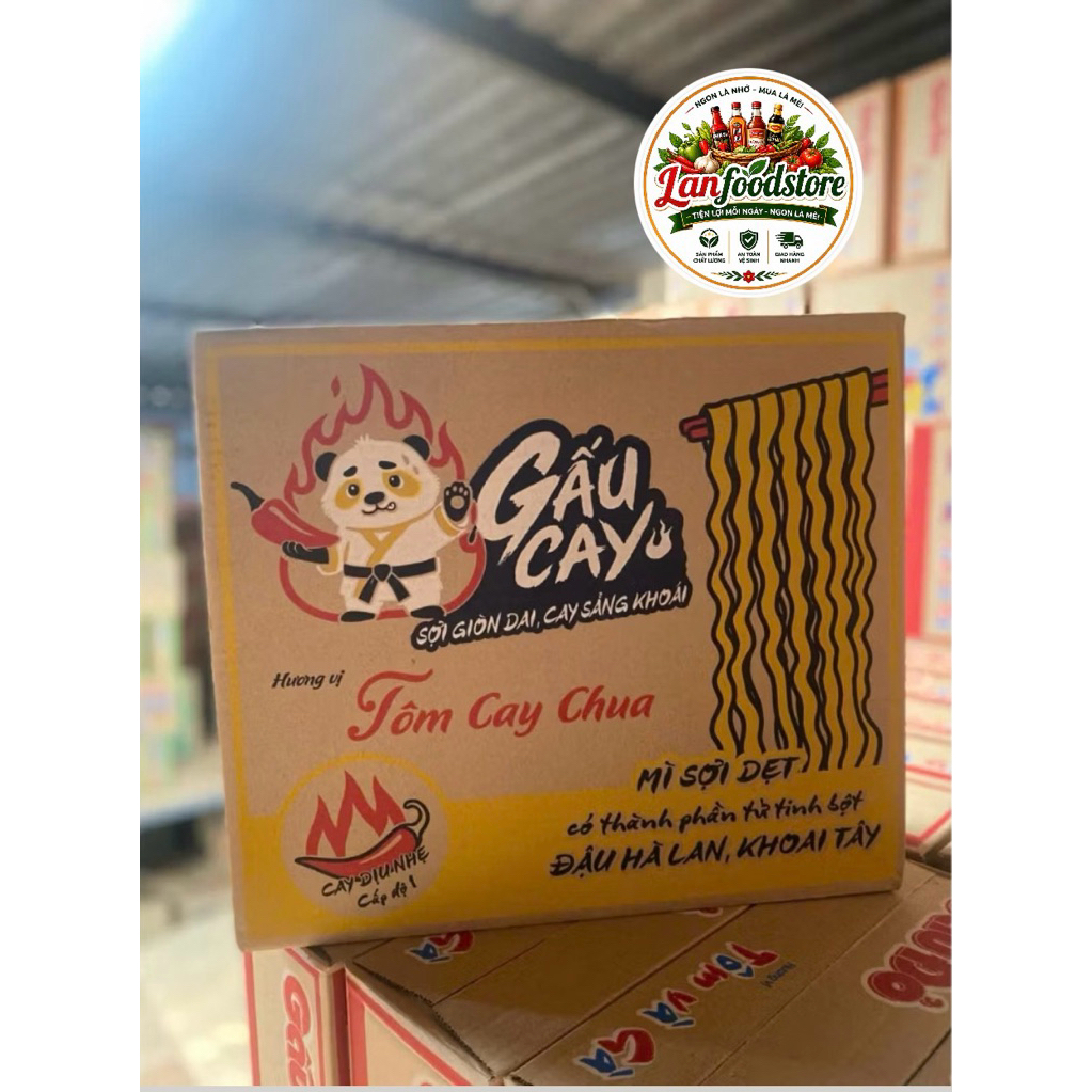 Combo 10-20 goi Mì Gấu Cay Hương Vị Tôm Cay Chua (Mì Sợi Dẹt)