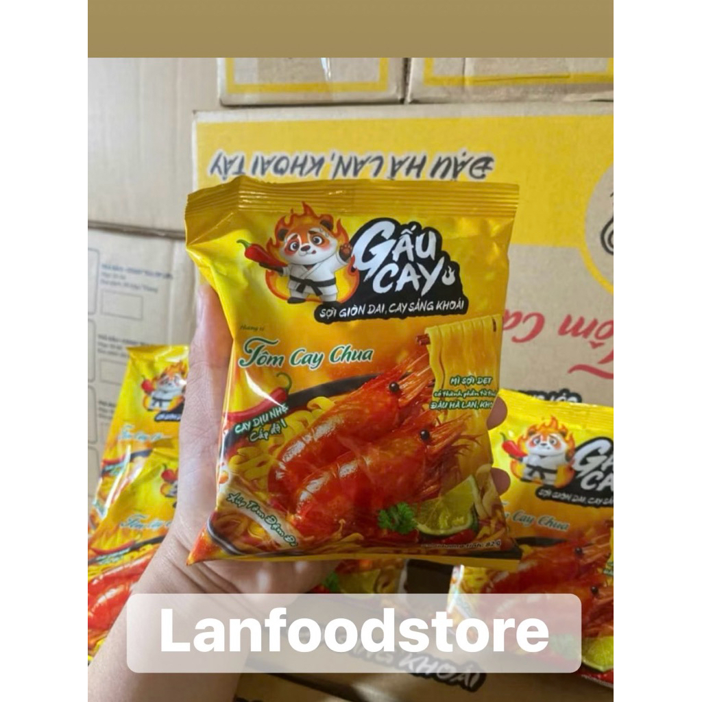 Combo 10-20 goi Mì Gấu Cay Hương Vị Tôm Cay Chua (Mì Sợi Dẹt)