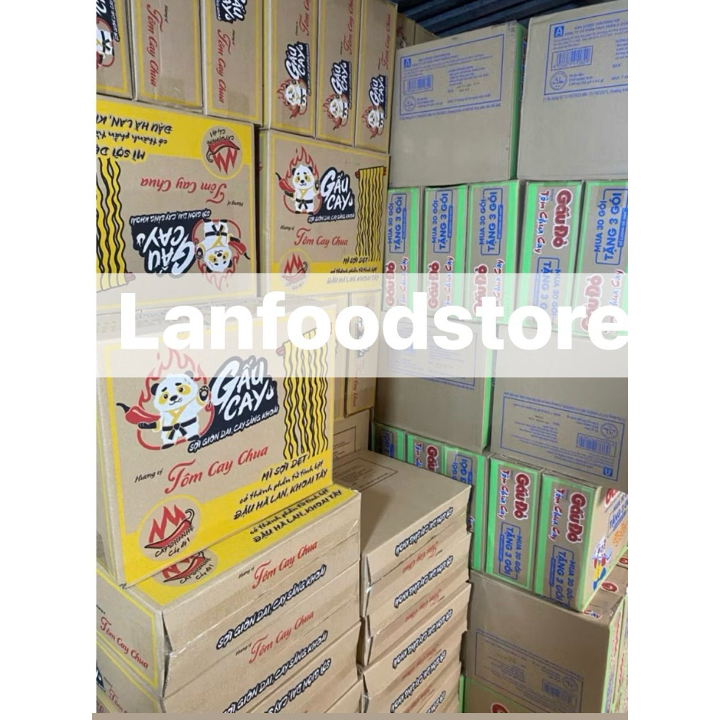 Combo 10-20 goi Mì Gấu Cay Hương Vị Tôm Cay Chua (Mì Sợi Dẹt)