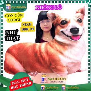 Gấu Bông Con Chó 3D Như Thật Độc Lạ - Thú Nhồi Bông Corgi, Chó Liếc Nâu, Chó Vàng Siêu Cưng NGỌC SUSI