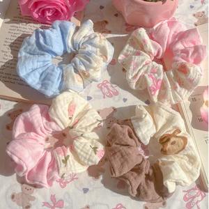 Scrunchies vải cột tóc nữ xinh xắn handmade hình hoa quả , buộc tóc quả dâu, bơ, đào, cà rốt