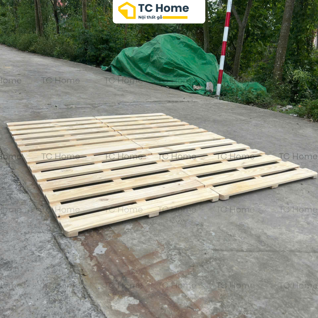 Giường Pallet Gấp Gọn Gỗ Thông - Giường gỗ phòng trọ Chống Mối Mọt - Nhiều Kích Thước TC Home