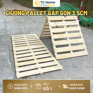 Giường Pallet Gấp Gọn Gỗ Thông - Giường gỗ phòng trọ Chống Mối Mọt - Nhiều Kích Thước TC Home