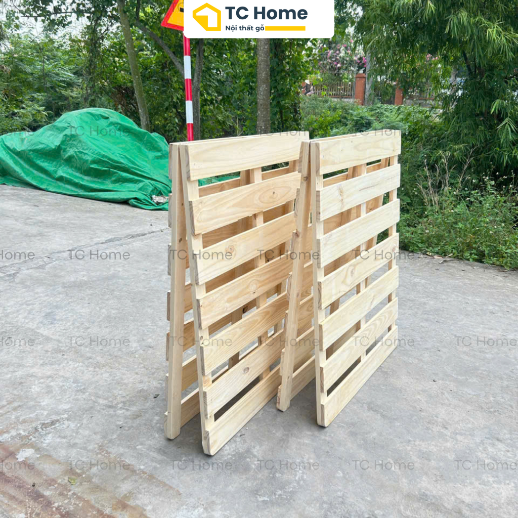 Giường Pallet Gấp Gọn Gỗ Thông - Giường gỗ phòng trọ Chống Mối Mọt - Nhiều Kích Thước TC Home