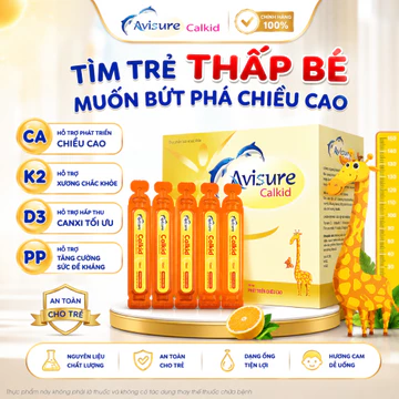 ( Tích điểm ) - Avisure Calkid canxi hữu cơ cho bé,dạng nước, vị cam, dễ uống,giúp bé tăng chiều cao, xương chắc khỏe