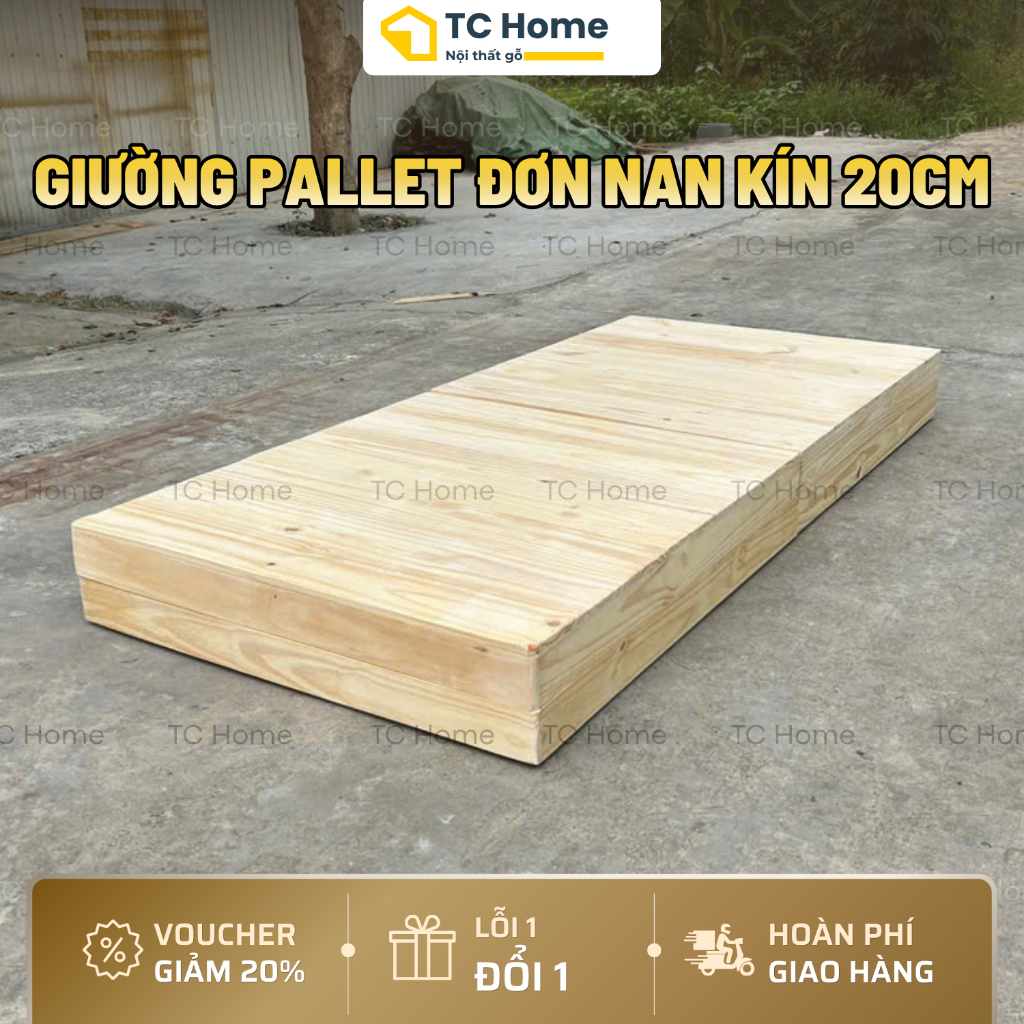 [Giường Pallet Đơn] Giường Ngủ Pallet Gỗ Thông Nhiều Kích Thước Decor Homestay, Phòng Trọ, Sinh Viên TC Home