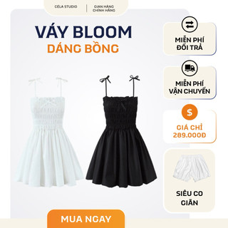 BLOOM Dress | Váy trắng hai dây tiểu thư, váy baby doll dáng xòe nàng thơ Hàn Quốc