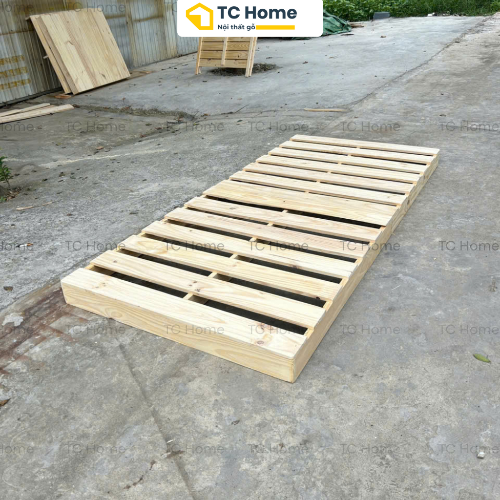 [Giường Pallet Đơn] Giường Ngủ Pallet Gỗ Thông Nhiều Kích Thước Decor Homestay, Phòng Trọ, Sinh Viên TC Home