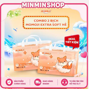 COMBO 2 Bỉm Quần/Dán MOMOJI EXTRA SOFT Siêu mỏng,mềm mại,chống tràn, siêu thấm không quà