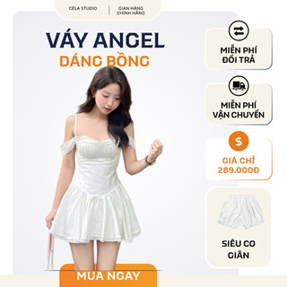 ANGEL Dress | Váy trắng trễ vai ren tiểu thư, váy baby doll dáng xòe nàng thơ Hàn Quốc
