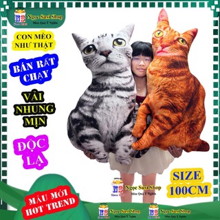 GẤU BÔNG CON MÈO 3D NHƯ THẬT ĐỘC LẠ SIÊU HOT - THÚ BONG CON MÈO CHẤT NHUNG  MUA CHỌN SIZE NGỌC SUSI