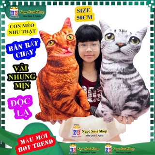 GẤU BÔNG CON MÈO 3D NHƯ THẬT ĐỘC LẠ SIÊU HOT - THÚ BONG CON MÈO CHẤT NHUNG  MUA CHỌN SIZE NGỌC SUSI
