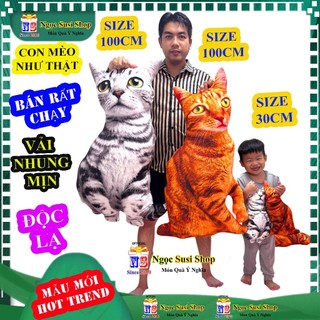 GẤU BÔNG CON MÈO 3D NHƯ THẬT ĐỘC LẠ SIÊU HOT - THÚ BONG CON MÈO CHẤT NHUNG  MUA CHỌN SIZE NGỌC SUSI