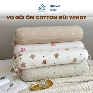 Vỏ gối ôm cotton đũi Windy M2T BEDDING cùng màu với ga giường của bộ chăn ga gối