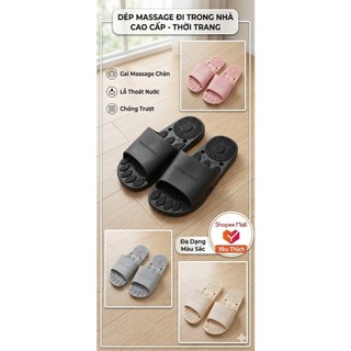 Dép Massage Chân Đi Trong Nhà Chống Trượt – Dép Nhựa Êm Chân Cao Cấp, Có Gai Massage, Thoát Nước Nhanh, Dép Unisex Nhiều
