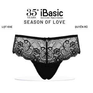Quần lót Quần chip lọt khe hở mông ren xuyên thấu iBasic nóng bỏng gợi cảm màu đen PANW199