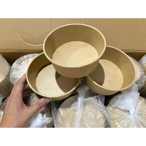 Set 500 Tô Giấy Kraft Nâu Cao Cấp 750ml - 1000ml Kèm Nắp