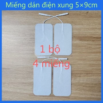 Miếng Dán Điện Xung 5x9cm Chân Kim 2.0mm - Điện Cực Máy Massage Xung, Máy Vật Lý Trị Liệu (4 Miếng)