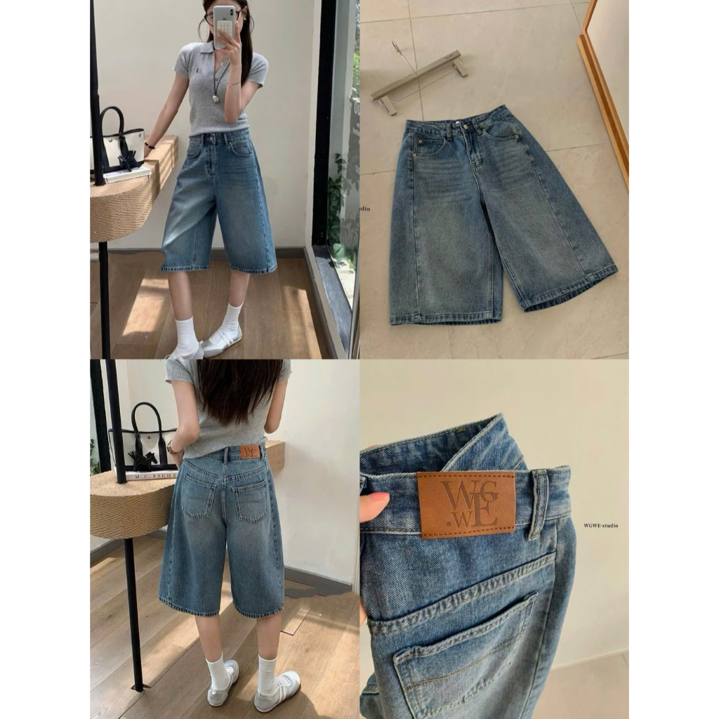 𝐍𝐠𝐨𝐜𝐚𝐧𝐡𝟔𝟗𝟓𝟗 SALE WGWE Q906 QUần short jeans mã #9086 phong cách basic tiểu thư mùa hè hết