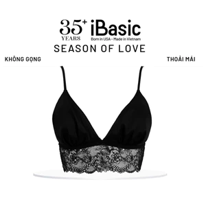 Áo ngực Áo lót Bralette mút mỏng không gọng satin phối ren iBasic thoải mái gợi cảm màu đen BRAW171