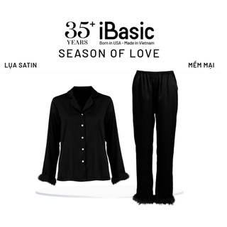 [SEASON OF LOVE] Bộ mặc nhà nữ quần dài áo tay dài màu đen iBasic HOMW063