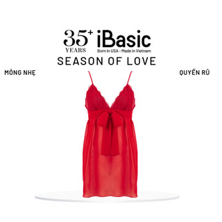 [SEASON OF LOVE] Váy ngủ Đầm ngủ voan mỏng babydoll nóng bỏng gợi cảm màu đỏ iBasic SW083