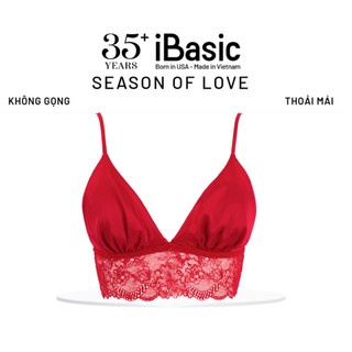 [SEASON OF LOVE] Áo ngực Áo lót Bralette mút mỏng không gọng satin phối ren iBasic thoải mái gợi cảm màu đỏ BRAW171