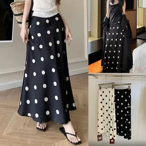 𝐍𝐠𝐨𝐜𝐚𝐧𝐡𝟔𝟗𝟓𝟗 SALE WGWE CV449 Chân váy lụa chấm bi dáng dài #8649 phong cách tiểu thư sang trọng