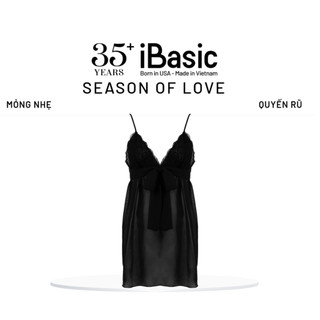 [SEASON OF LOVE] Váy ngủ Đầm ngủ voan mỏng babydoll nóng bỏng gợi cảm màu đen iBasic SW083