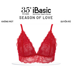 [SEASON OF LOVE] Áo ngực Áo lót Bralette đệm mỏng không gọng lụa phối ren iBasic gợi cảm quyến rũ màu đỏ BRAW172