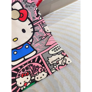 Áo phông cotton MSK hình hello kitty tay viền chỉ đỏ form babytee #21715