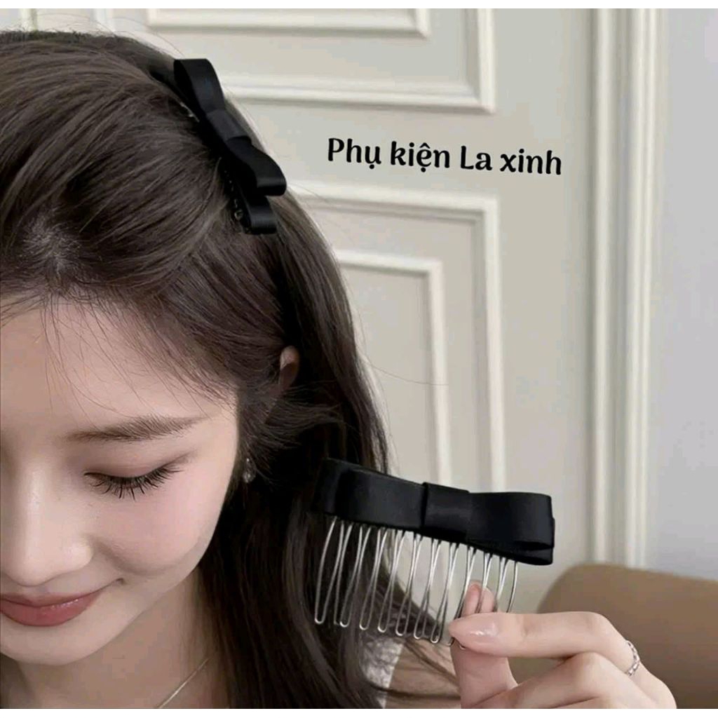 1 cái xược phồng tóc 10 răng (hàng loại l) dáng nơ basic dễ phối đồ