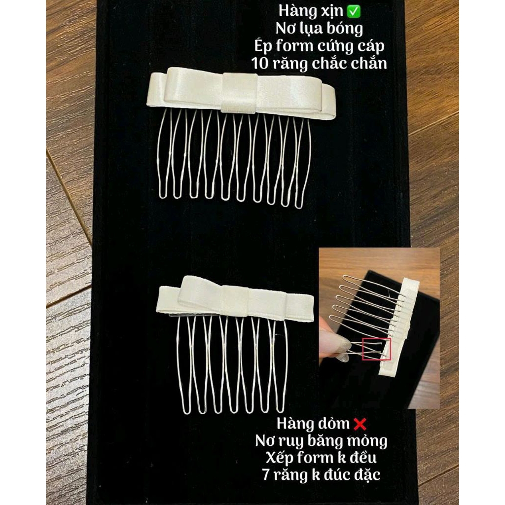1 cái xược phồng tóc 10 răng (hàng loại l) dáng nơ basic dễ phối đồ