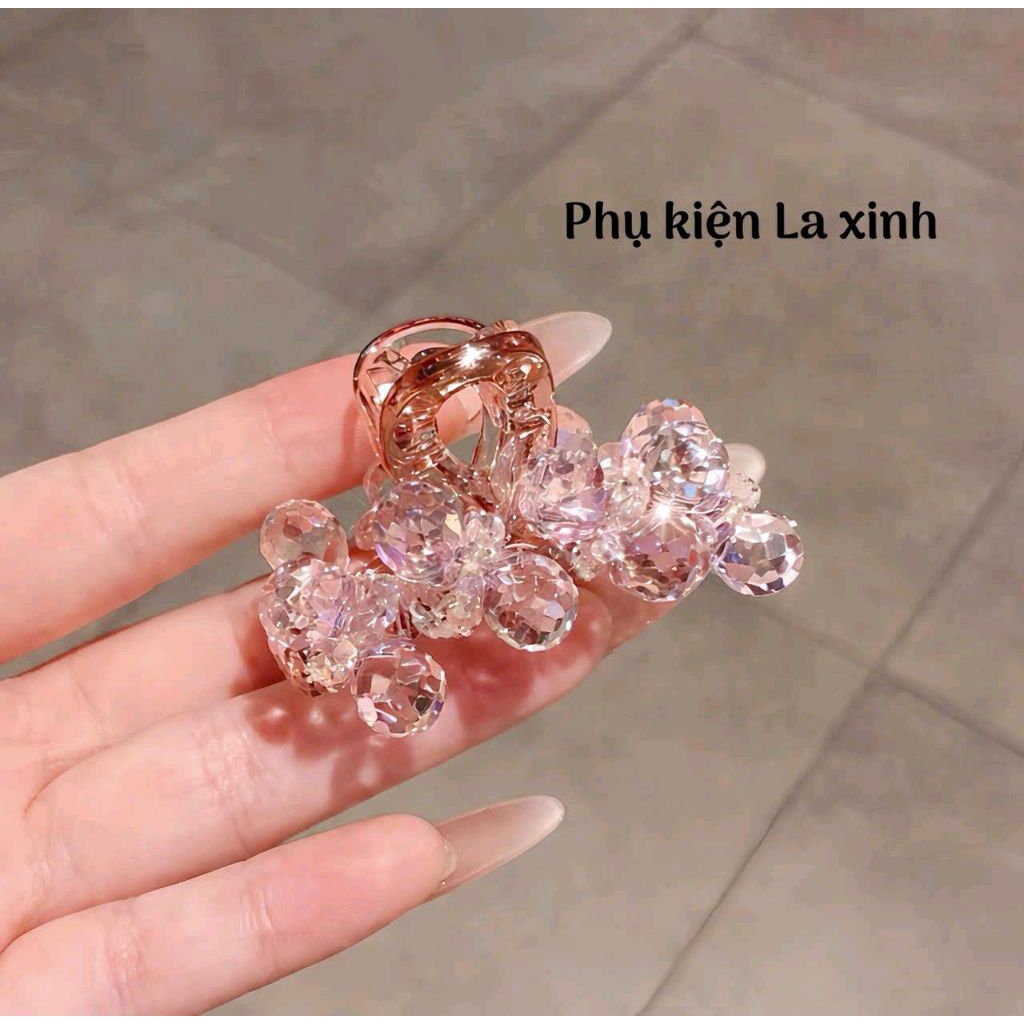 Kẹp càng cua đá sáng lấp lánh mini nửa đầu size 4.5cm (1 cái)