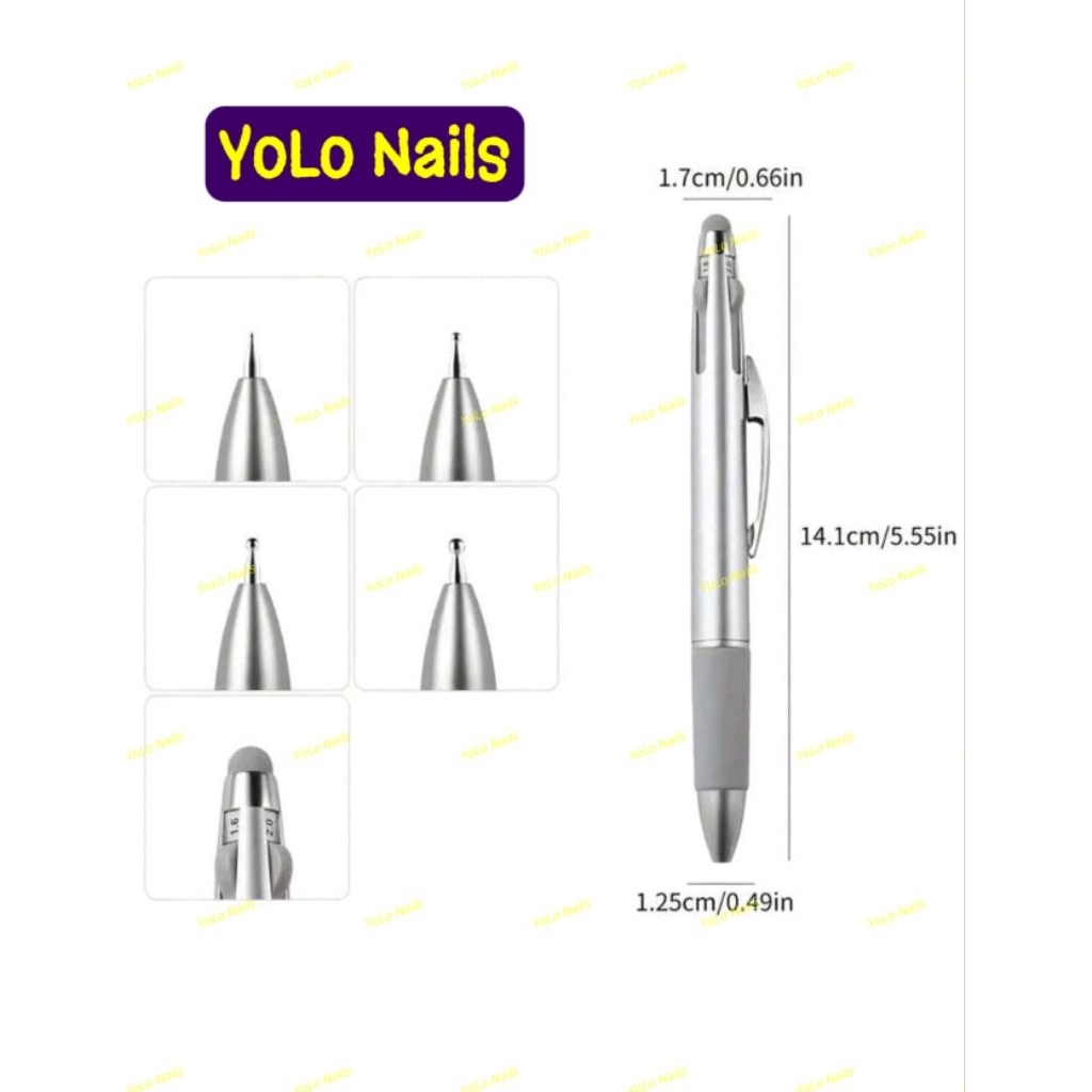 YoLo Nails:Bút Chấm Bi 5in1
