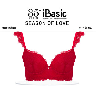 [SEASON OF LOVE] Áo ngực Áo lót Áo Bra ren mỏng có gọng màu đỏ iBasic BRAW173