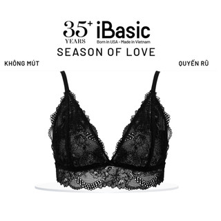 [SEASON OF LOVE] Áo ngực Áo lót Bralette không đệm không gọng lụa phối ren iBasic gợi cảm quyến rũ màu đen BRAW172