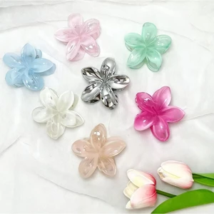 Kẹp Tóc Càng Cua Hình Hoa Sứ 5 Cánh Phong Cách Hàn Quốc Nhẹ Nhàng Tiểu Thư - Kẹp Tóc Mạ Bạc Tráng Gương Hot Trend