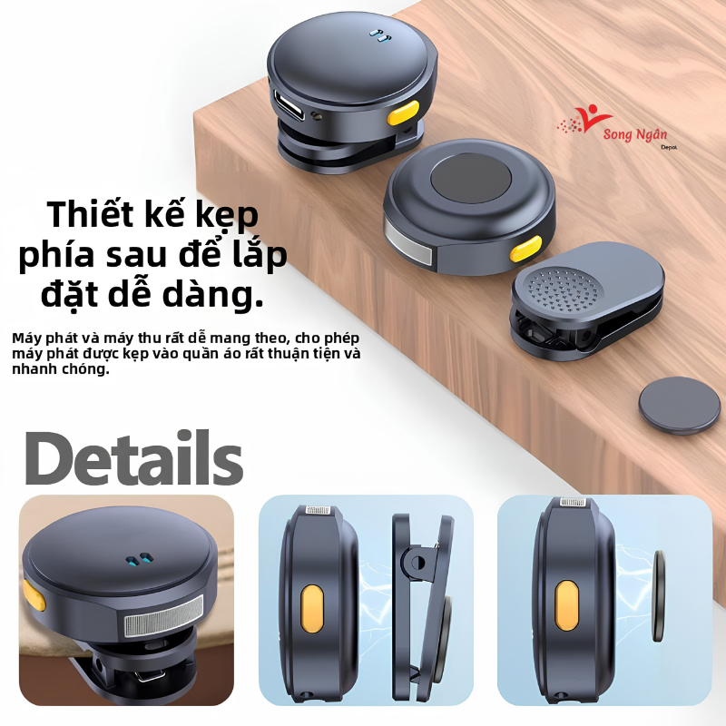 Micro Thu Âm Không Dây K9 Q8 Cài Áo Lọc Tiếng Ồn Cao Cấp Livestream Quay Video Ghi Âm Điện Thoại